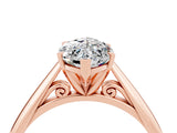 Rose gold Marquise Cut Moissanite Solitaire Engagement Ring with Cathedral Setting and Four-Prong Mount_28