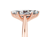 Rose gold Marquise Cut Moissanite Solitaire Engagement Ring with Cathedral Setting and Four-Prong Mount_29