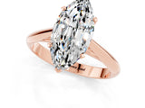 Rose gold Marquise Cut Moissanite Solitaire Engagement Ring with Cathedral Setting and Four-Prong Mount_73