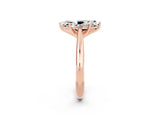 Rose gold Marquise Cut Moissanite Solitaire Engagement Ring with Cathedral Setting and Four-Prong Mount_74