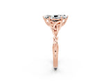 Rose gold Marquise Cut Moissanite Solitaire Engagement Ring with Celtic Knot Band and Four-Prong Setting_2