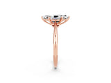 Rose gold Marquise Cut Moissanite Solitaire Engagement Ring with Classic Band and Four-Prong Setting_26