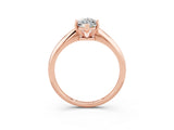 Rose gold Marquise Cut Moissanite Solitaire Engagement Ring with Classic Band and Four-Prong Setting_27