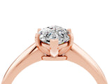 Rose gold Marquise Cut Moissanite Solitaire Engagement Ring with Classic Band and Four-Prong Setting_28