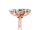 Rose gold Marquise Cut Moissanite Solitaire Engagement Ring with Classic Band and Four-Prong Setting_29