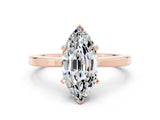 Rose gold Marquise Cut Moissanite Solitaire Engagement Ring with Classic Band and Four-Prong Setting_43
