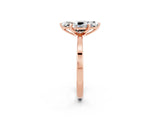 Rose gold Marquise Cut Moissanite Solitaire Engagement Ring with Classic Band and Four-Prong Setting_45