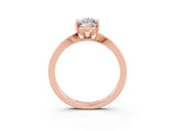 Rose gold Marquise Cut Moissanite Solitaire Engagement Ring with Classic Band and Four-Prong Setting_46