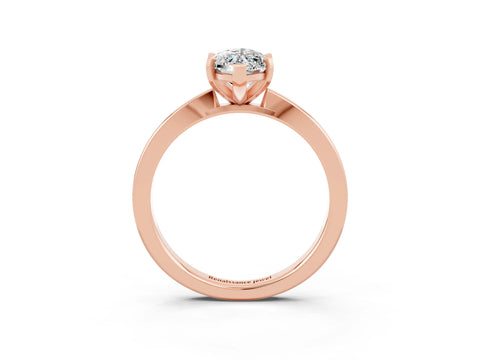 Rose gold Marquise Cut Moissanite Solitaire Engagement Ring with Classic Band and Four-Prong Setting_46