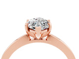 Rose gold Marquise Cut Moissanite Solitaire Engagement Ring with Classic Band and Four-Prong Setting_47