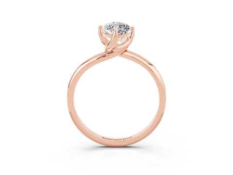 Rose gold Marquise Cut Moissanite Solitaire Engagement Ring with Four-Prong Setting and Classic Band_15