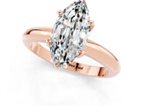Rose gold Marquise Cut Moissanite Solitaire Engagement Ring with Round Band and Four-Prong Setting_1