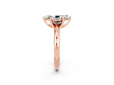 Rose gold Marquise Cut Moissanite Solitaire Engagement Ring with Round Band and Four-Prong Setting_2
