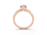 Rose gold Marquise Cut Moissanite Solitaire Engagement Ring with Round Band and Four-Prong Setting_3