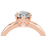 Rose gold Marquise Cut Moissanite Solitaire Engagement Ring with Round Band and Four-Prong Setting_4