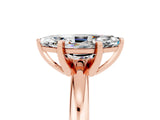 Rose gold Marquise Cut Moissanite Solitaire Engagement Ring with Round Band and Four-Prong Setting_5