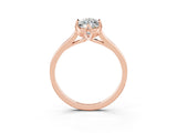 Rose gold Marquise Cut Moissanite Solitaire Ring with Flower Prong Setting and Classic Band_15
