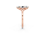 Rose gold Marquise Cut Moissanite Solitaire Ring with Flower Prong Setting and Classic Band_38