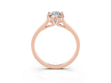 Rose gold Marquise Cut Moissanite Solitaire Ring with Flower Prong Setting and Classic Band_39