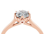 Rose gold Marquise Cut Moissanite Solitaire Ring with Flower Prong Setting and Classic Band_40