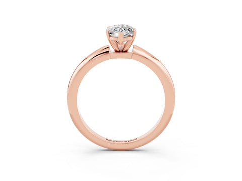 Rose gold Marquise Cut Moissanite Solitaire Ring with Six-Prong Setting and Classic Band_3