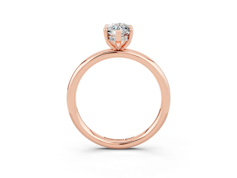 Rose gold Marquise Cut Moissanite Solitaire Ring with Thin Band and Four-Prong Setting_15