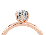 Rose gold Marquise Cut Moissanite Solitaire Ring with Thin Band and Four-Prong Setting_16