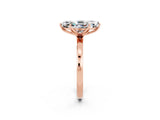 Rose gold Marquise Cut Moissanite Solitaire Ring with Thin Band and Prong Setting_14