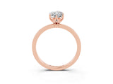 Rose gold Marquise Cut Moissanite Solitaire Ring with Thin Band and Prong Setting_15