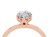 Rose gold Marquise Cut Moissanite Solitaire Ring with Thin Band and Prong Setting_16