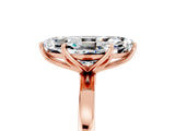 Rose gold Marquise Cut Moissanite Solitaire Ring with Thin Band and Prong Setting_17