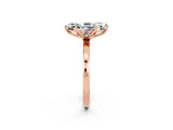 Rose gold Marquise Cut Moissanite Solitaire Ring with Thin Band and Prong Setting_26