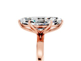 Rose gold Marquise Cut Moissanite Solitaire Ring with Thin Band and Prong Setting_29