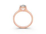 Rose gold Marquise Cut Moissanite Solitaire Ring with Wide Band and Prong Setting_3