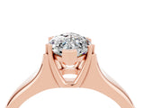 Rose gold Marquise Cut Moissanite Solitaire Ring with Wide Band and Prong Setting_4