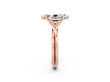 Rose gold Marquise Cut Moissanite Solitaire Twist Band Prong Setting Ring_38