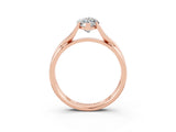 Rose gold Marquise Cut Moissanite Solitaire Twist Band Prong Setting Ring_39