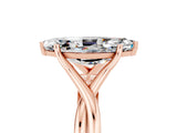Rose gold Marquise Cut Moissanite Solitaire Twist Band Prong Setting Ring_41