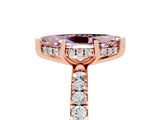 Rose gold Marquise Cut Morganite Pave Band Solitaire Ring with Four-Prong Setting_29