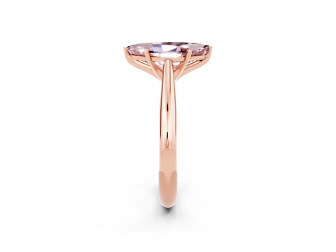 Rose gold Marquise Cut Morganite Solitaire Engagement Ring with Cathedral Setting and Four-Prong Mount_14