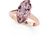Rose gold Marquise Cut Morganite Solitaire Engagement Ring with Cathedral Setting and Four-Prong Mount_25