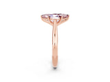 Rose gold Marquise Cut Morganite Solitaire Engagement Ring with Cathedral Setting and Four-Prong Mount_32