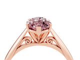 Rose gold Marquise Cut Morganite Solitaire Engagement Ring with Cathedral Setting and Four-Prong Mount_34