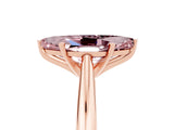 Rose gold Marquise Cut Morganite Solitaire Engagement Ring with Cathedral Setting and Four-Prong Mount_35