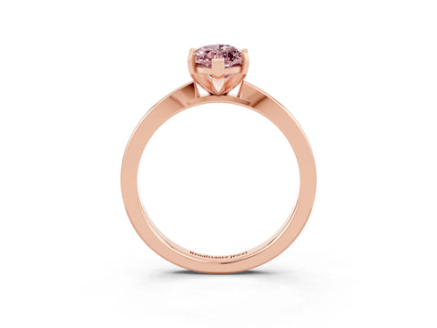 Rose gold Marquise Cut Morganite Solitaire Engagement Ring with Classic Band and Four-Prong Setting_27