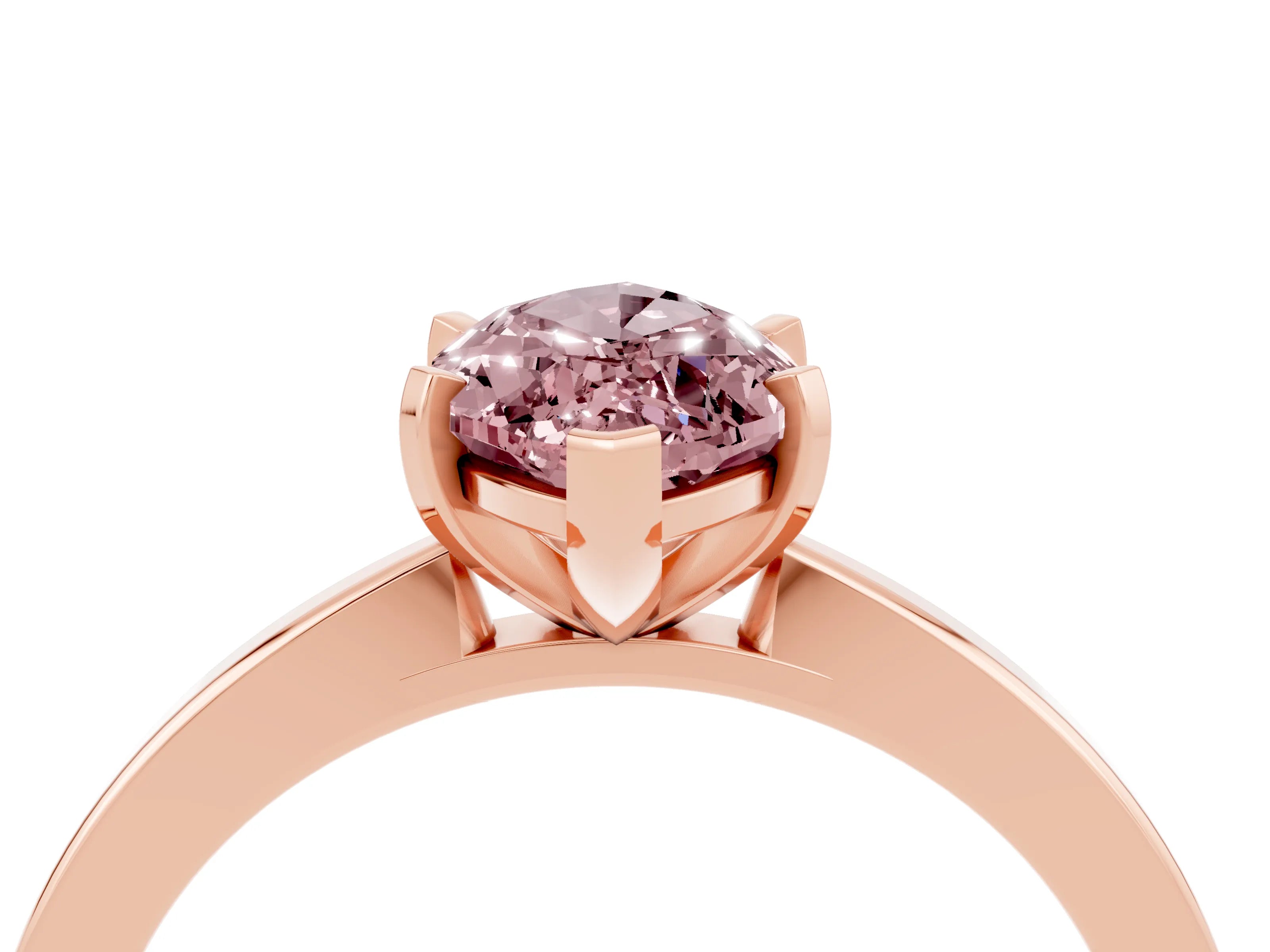 Rose gold Marquise Cut Morganite Solitaire Engagement Ring with Classic Band and Four-Prong Setting_28