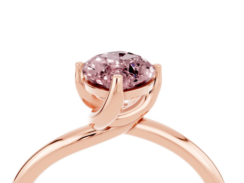 Rose gold Marquise Cut Morganite Solitaire Engagement Ring with Four-Prong Setting and Classic Band_16