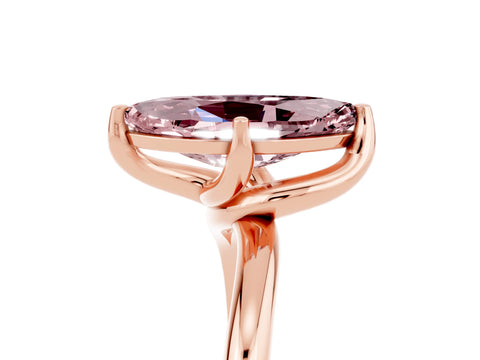 Rose gold Marquise Cut Morganite Solitaire Engagement Ring with Four-Prong Setting and Classic Band_17