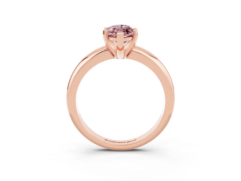 Rose gold Marquise Cut Morganite Solitaire Engagement Ring with Round Band and Four-Prong Setting_3