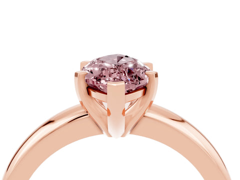 Rose gold Marquise Cut Morganite Solitaire Engagement Ring with Round Band and Four-Prong Setting_4